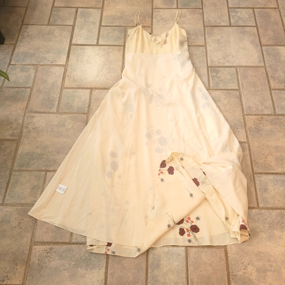 Joie Cassiel Floral Ruffle Maxi Dress Sz  Silk Sz 4 Boho Wedding Guest - Picture 11 of 13